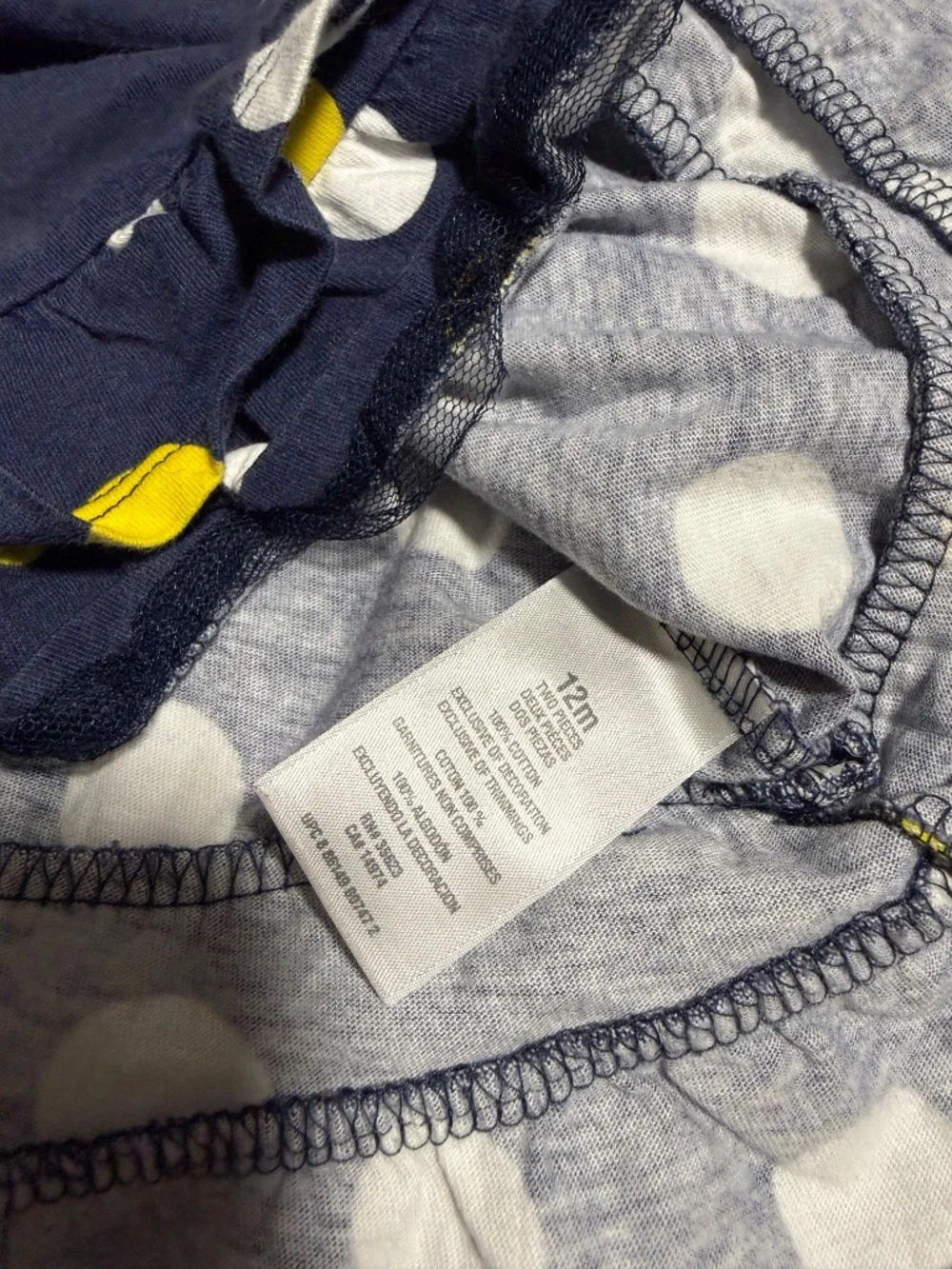 Carter's Girls 12 Months 3-Piece Pants Set Navy Polka Dot Long Sleeve Top